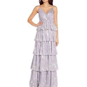 Elegant Lavender Tiered Mini Dress